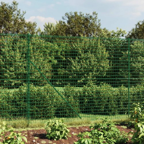 Trådhegn med flange 2 × 25 m - grøn, galvaniseret stål med PVC