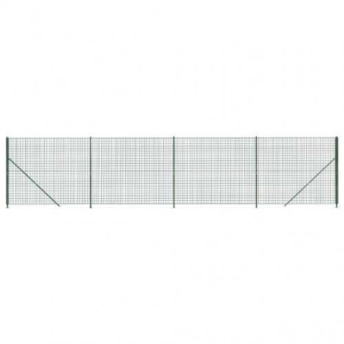 Trådhegn med flange 1,6 × 10 m - grøn, galvaniseret stål med PVC