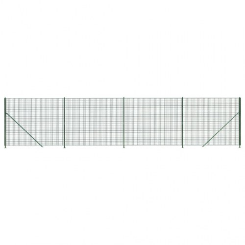 Trådhegn med flange 2,2 × 10 m - grøn, galvaniseret stål med PVC