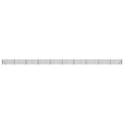 Trådhegn med flange 0,8 × 25 m - grøn, galvaniseret og PVC-belagt