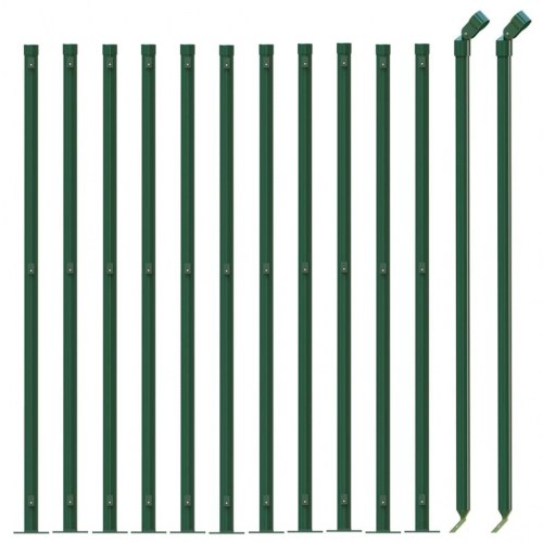 Trådhegn med flange 0,8 × 25 m - grøn, galvaniseret og PVC-belagt