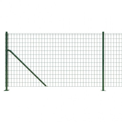 Trådhegn med flange 0,8 × 25 m - grøn, galvaniseret og PVC-belagt