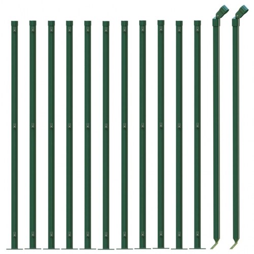 Trådhegn med flange 1 × 25 m - grøn, galvaniseret stål med PVC