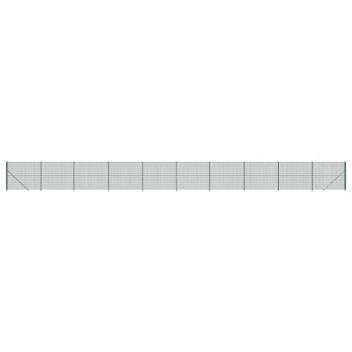 Trådhegn med flange 1,4 × 25 m - grøn, galvaniseret stål med PVC