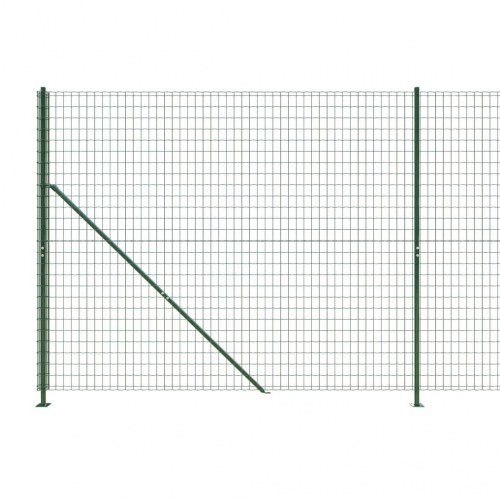 Trådhegn med flange 1,4 × 25 m - grøn, galvaniseret stål med PVC