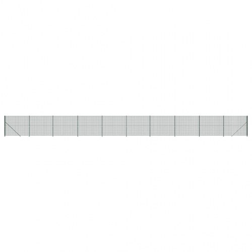 Trådhegn med flange 1,6 × 25 m - grøn, galvaniseret stål med PVC-belægning