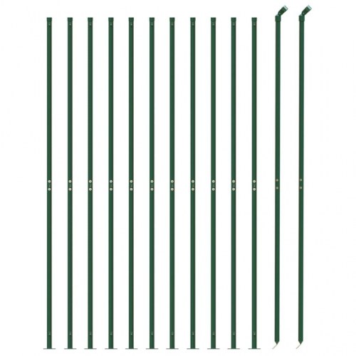 Trådhegn med flange 1,6 × 25 m - grøn, galvaniseret stål med PVC-belægning
