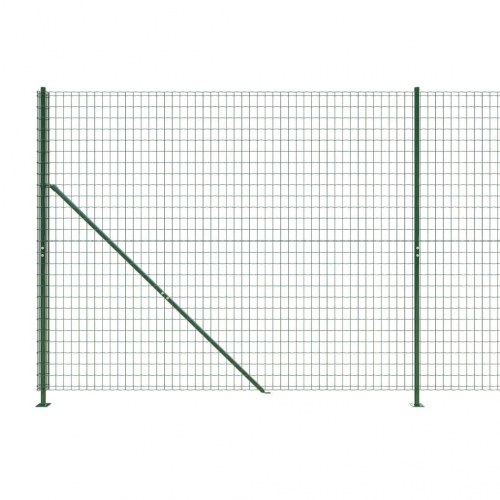Trådhegn med flange 1,6 × 25 m - grøn, galvaniseret stål med PVC-belægning