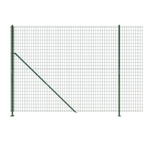 Trådhegn med flange 1,4 × 10 m - grøn, galvaniseret stål med PVC-belægning