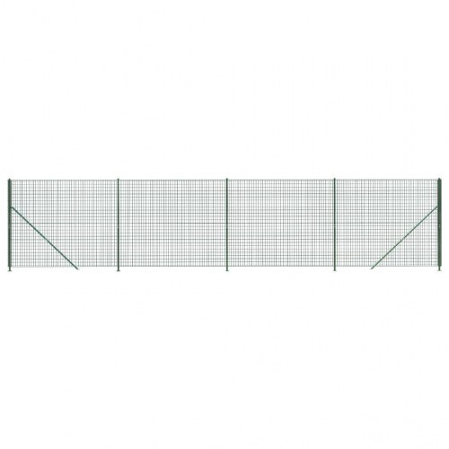 Trådhegn med flange 1,8 × 10 m - grøn, galvaniseret stål med PVC-belægning