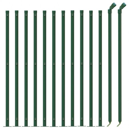 Trådhegn med flange 1,1 × 25 m - grøn, galvaniseret stål med PVC