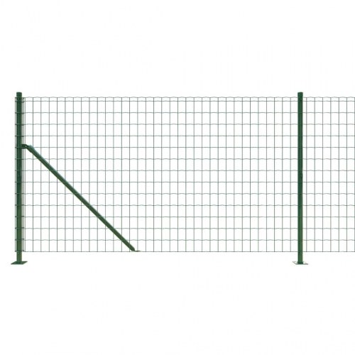 Trådhegn med flange 1,1 × 25 m - grøn, galvaniseret stål med PVC