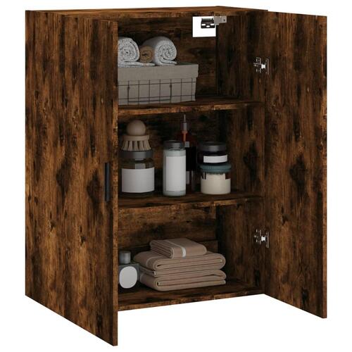 Væghængt skab 69,5x34x90 cm konstrueret træ røget sonoma-eg