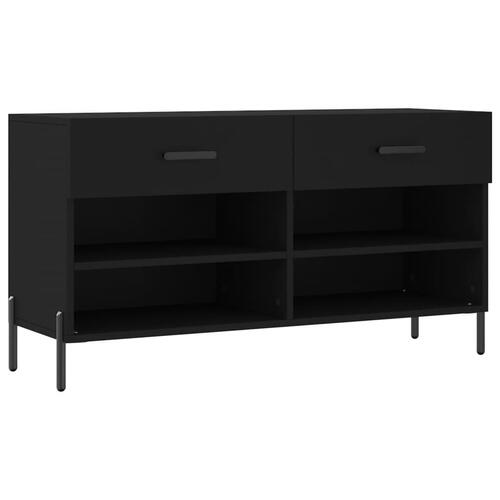 Skobænk 102x35x55 cm konstrueret træ sort