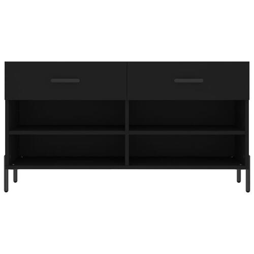 Skobænk 102x35x55 cm konstrueret træ sort
