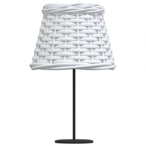 Lampeskærm Ø15 × 12 cm i hvid flet - til bordlampe og pendel