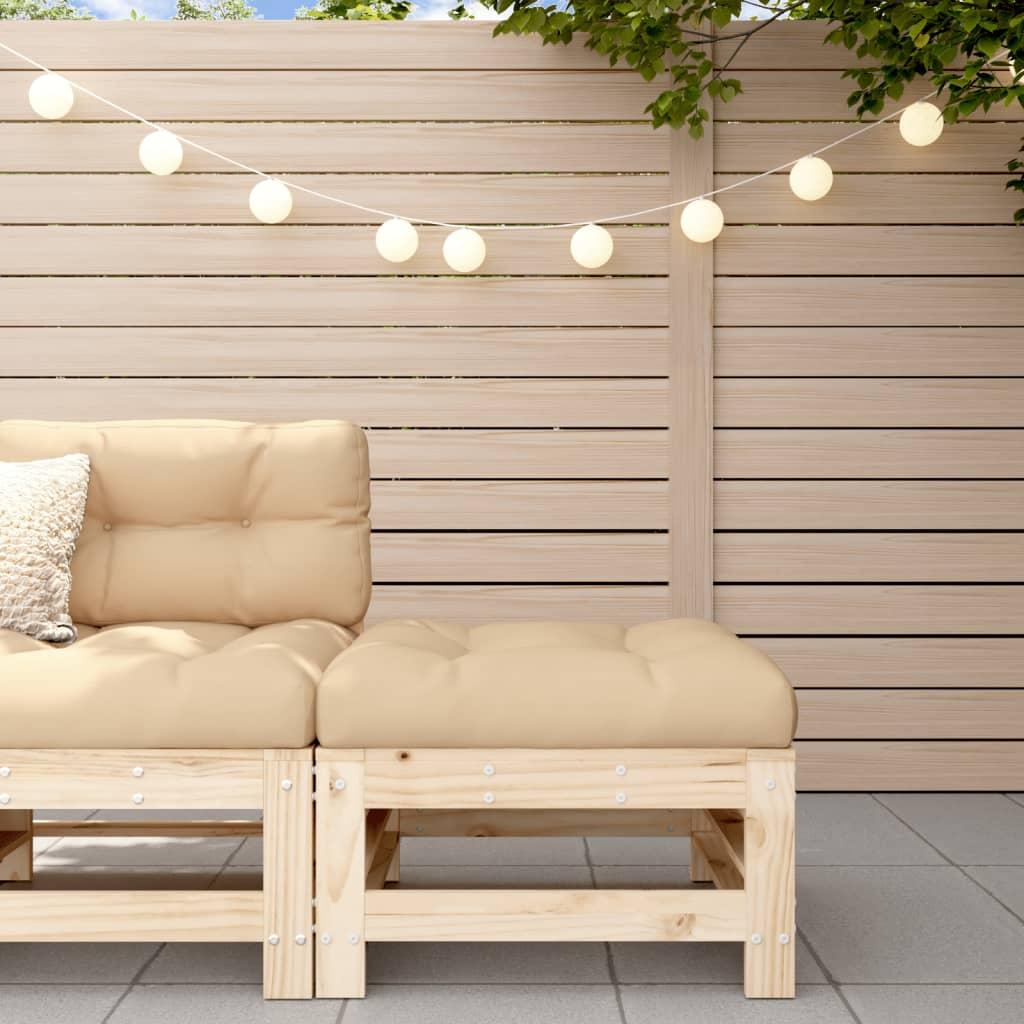 Havee Med Hynder Massivt Douglasgran - Fyrretræ naturlig / Fodskammel