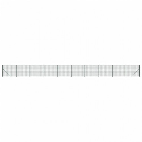 Trådhegn med flange 2 × 25 m - grøn, galvaniseret stål med PVC-belægning