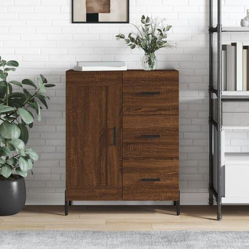 Skænk 69,5x34x90 cm konstrueret træ brun egetræsfarve