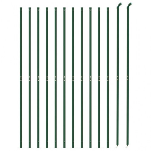 Trådhegn med flange 1,1 × 25 m - grøn, galvaniseret stål med PVC-belægning