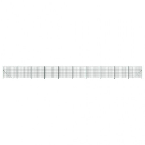 Trådhegn med flange 1,6 × 25 m - grøn, galvaniseret stål med PVC-belægning
