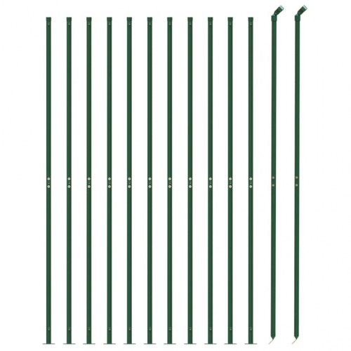 Trådhegn med flange 1,6 × 25 m - grøn, galvaniseret stål med PVC-belægning