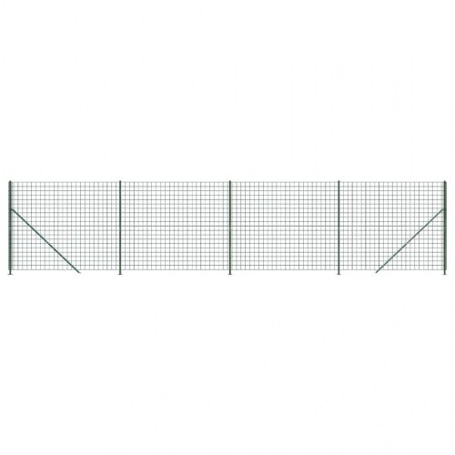 Trådhegn med flange 1,6 × 10 m - grøn, galvaniseret stål med PVC