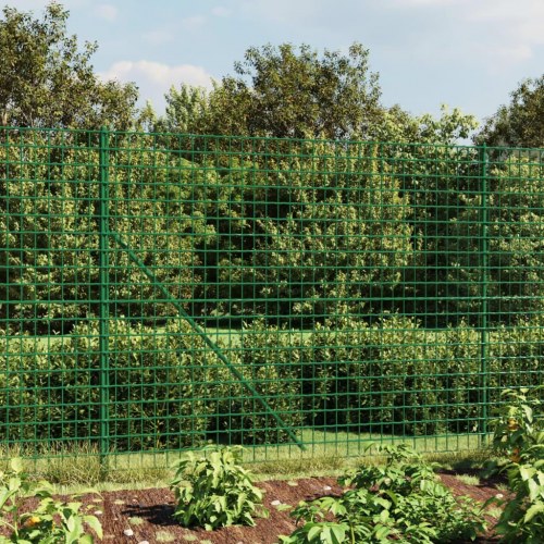 Trådhegn med flange 2 × 25 m - grøn, galvaniseret stål med PVC-belægning