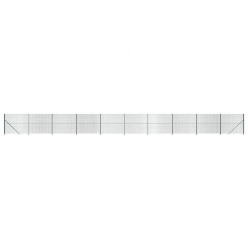 Trådhegn med flange 1,4 × 25 m - grøn PVC-belagt, galvaniseret stål