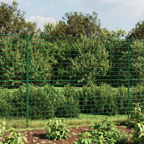 Trådhegn med flange 1,8 × 25 m - grøn, galvaniseret stål med PVC-belægning
