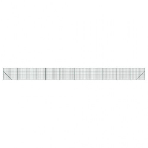 Trådhegn med flange 2,2 × 25 m - grøn, galvaniseret stål med PVC
