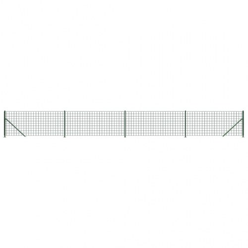 Trådhegn med flange 1,1 × 10 m - grøn, galvaniseret stål med PVC