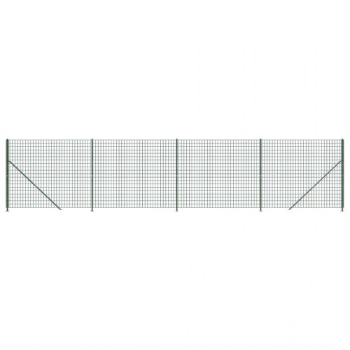 Trådhegn med flange 2,2 × 10 m - grøn, galvaniseret stål med PVC-belægning