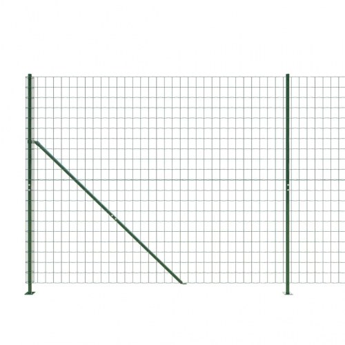 Trådhegn med flange 2,2 × 10 m - grøn, galvaniseret stål med PVC-belægning