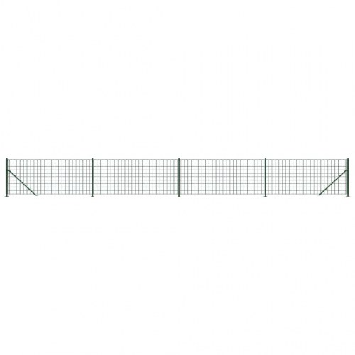 Trådhegn med flange 1 × 10 m - grøn, galvaniseret stål med PVC-belægning