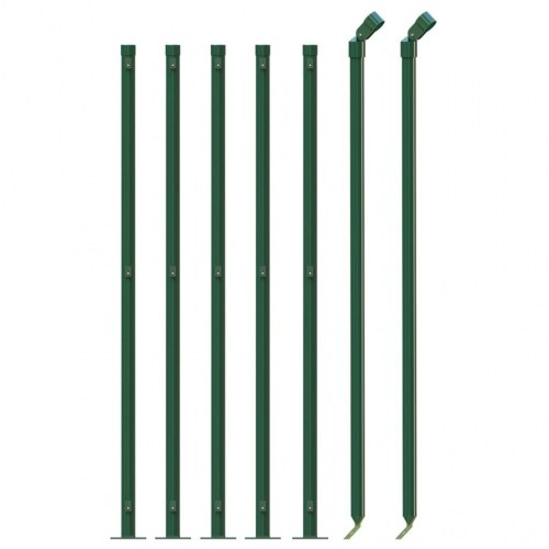 Trådhegn med flange 1 × 10 m - grøn, galvaniseret stål med PVC-belægning