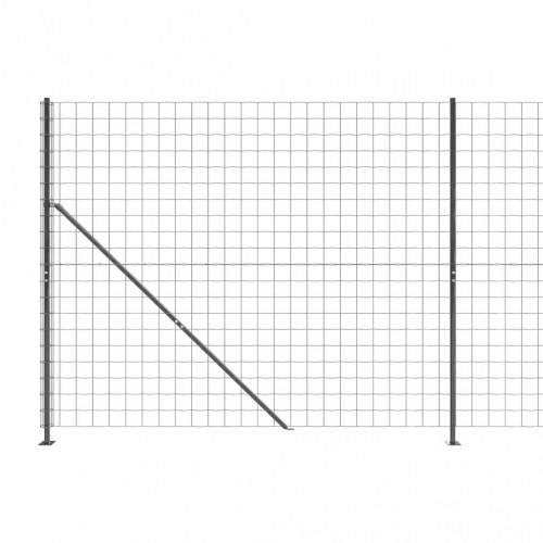 Trådhegn med flange 2 × 10 m - antracitgrå