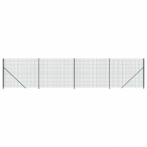Trådhegn med flange 1,4 × 10 m - grøn, galvaniseret stål med PVC