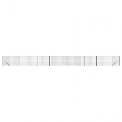 Trådhegn med flange 1,4 × 25 m - antracitgrå, galvaniseret og PVC-belagt