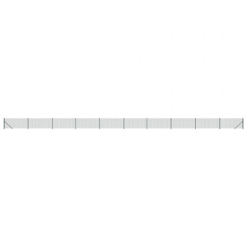 Trådhegn med flange 0,8 × 25 m - grøn, galvaniseret stål med PVC-belægning
