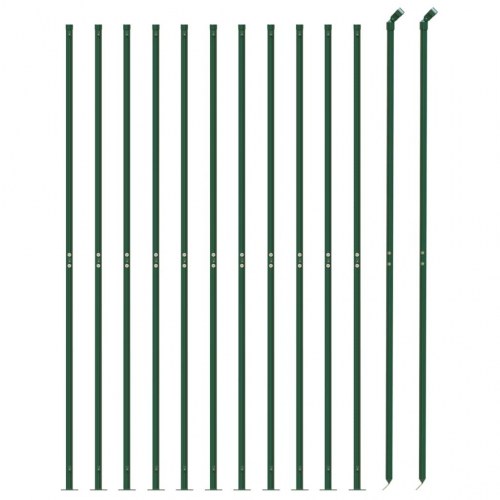 Trådhegn med flange 0,8 × 25 m - grøn, galvaniseret stål med PVC-belægning