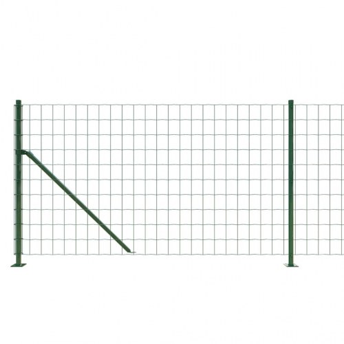 Trådhegn med flange 0,8 × 25 m - grøn, galvaniseret stål med PVC-belægning