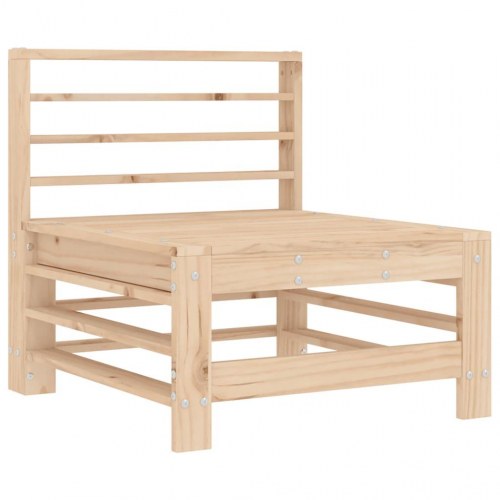 Midtermodul til havesofa med hynder - massivt fyrretræ, beige