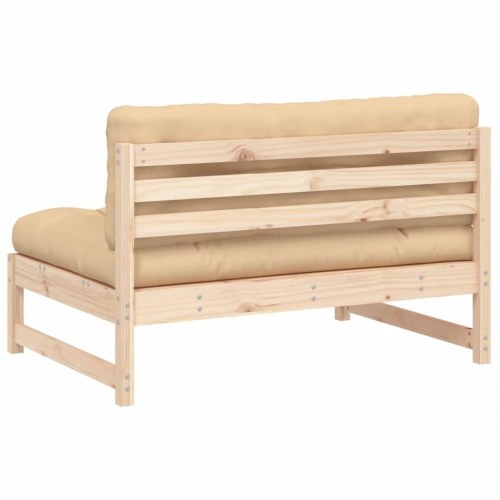 Midtermodul til havesofa 120×80 cm i massivt fyrretræ - beige hynder