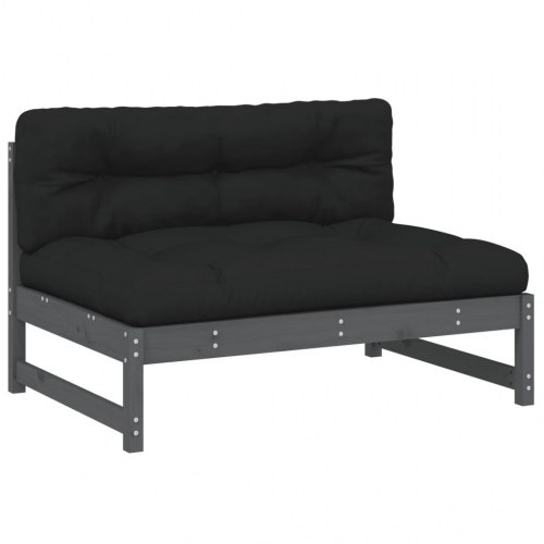 Midtermodul til sofa 120x80 cm massivt fyrretræ grå