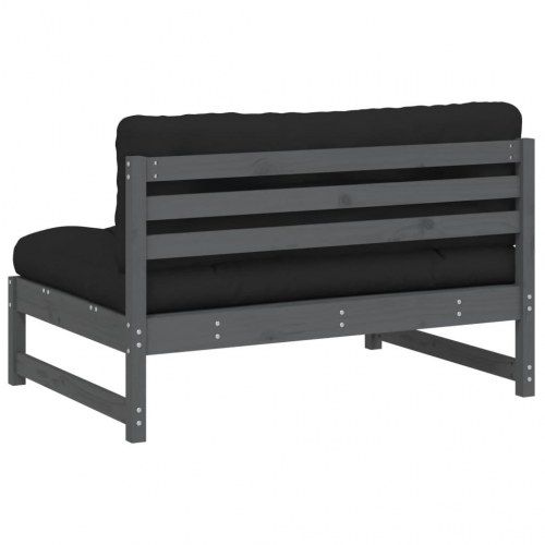 Midtermodul til sofa 120x80 cm massivt fyrretræ grå