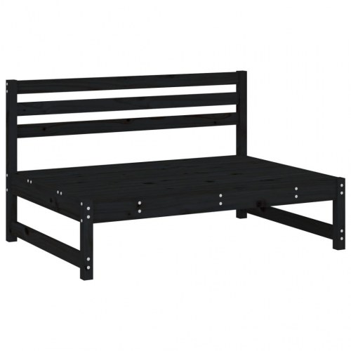 Midtermodul til sofa 120x80 cm massivt fyrretræ sort