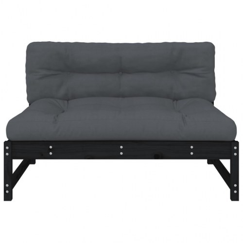 Midtermodul til sofa 120x80 cm massivt fyrretræ sort