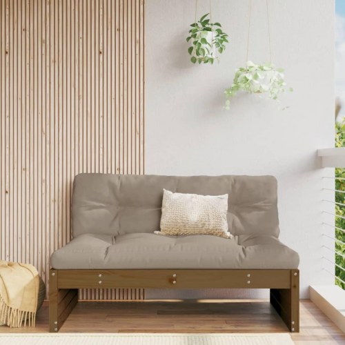 Midtermodul til sofa 120x80 cm massivt fyrretræ honningbrun