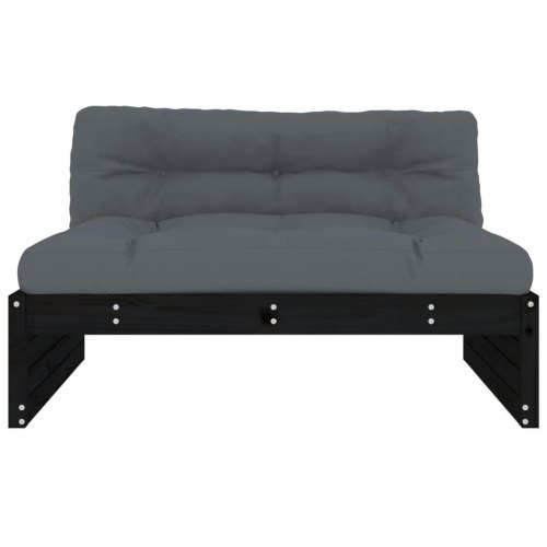 Midtermodul til sofa 120x80 cm massivt fyrretræ sort